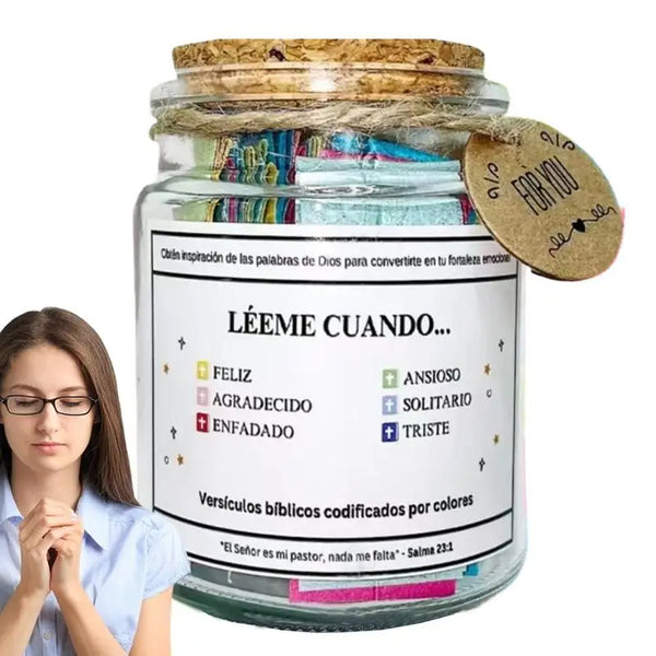 Tarro Inspirador: Tarro de Versículos Bíblicos Cristianos